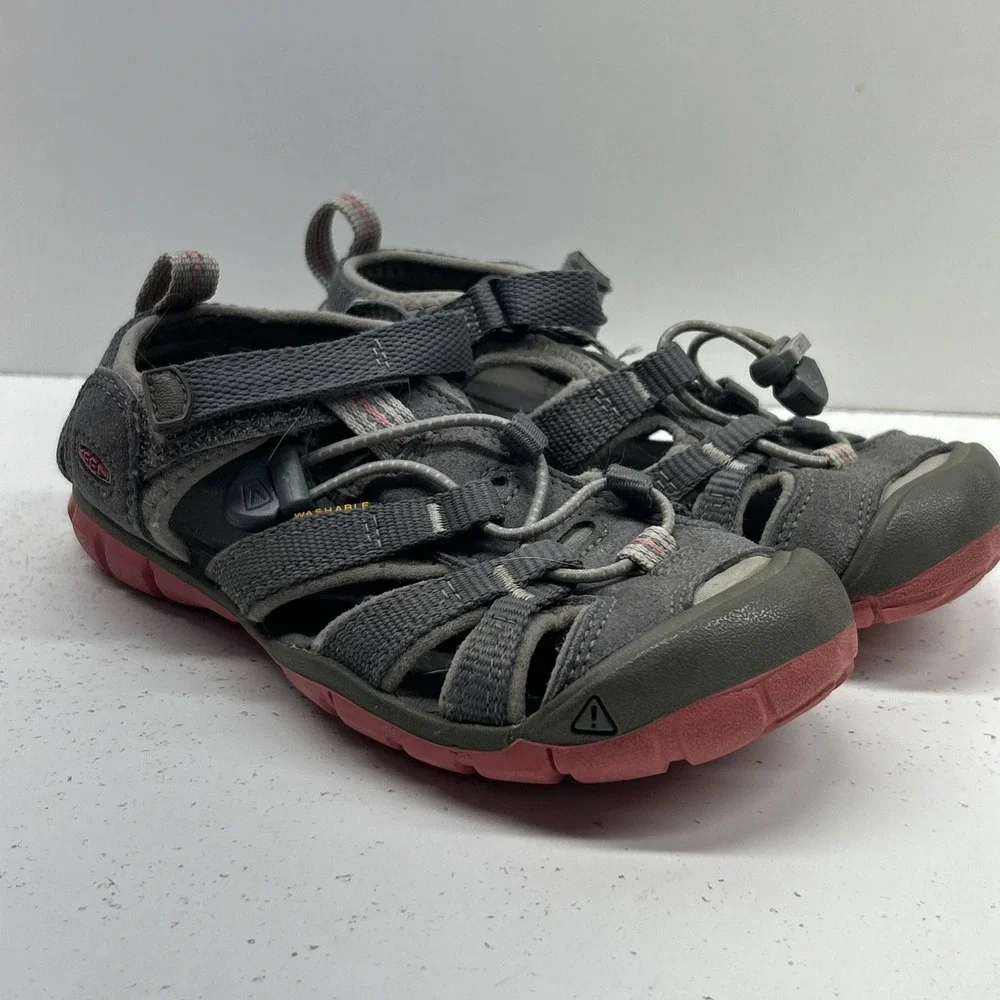 KEEN Seacamp II CNX Youth Hiking Water Sandals Steel Grey Rapture Rose Size 12
